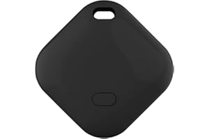 BuLuHAHA Key Finder, Bluetooth Tracker Works with Apple Find My (iOS Only), Luggage Tracker for Suitcases, Replaceable Battery, Waterproof, Airtag for Keys, Bags, Luggage & Pets. (Black, 1 Pack)