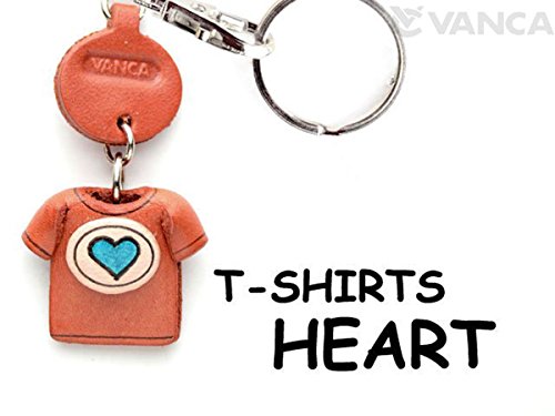 Heart Mark/Blue Leather T-shirt small Keychains VANCA CRAFT-Collectible keyring Made in Japan