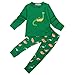 WangsCanis Baby Boy Pyjama Set Dinosaur Pattern Long Shirt + Leggings Sleepsuit Green 3 Year