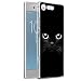Produktbild Eouine Sony Xperia X Compact Hülle, Schutzhülle Silikon Transparent mit Muster Motiv [Ultra Dünn] Handyhülle Personalisiert Weich TPU Bumper Case Backcover für Sony Xperia X Compact (Schwarze Katze)