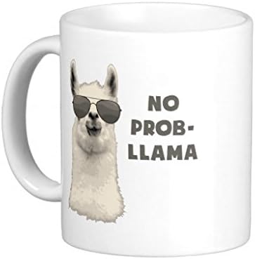 HURKI No Problem Llama Classic White Coffee Mug