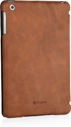 StilGut Couverture Case, Tasche aus feinstem Leder für das Apple iPad mini unterstützt Smart-Cover Funktion, Cognac Vintage - 6