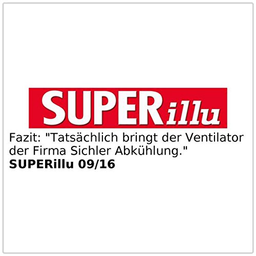 Sichler Haushaltsgeräte 3in1-Akku-Tisch-Ventilator mit Powerbank-Funktion & Leuchte, 1.800 mAh - 7