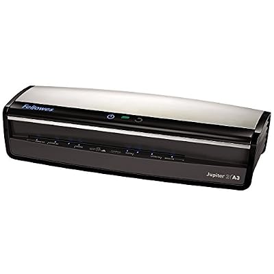 Fellowes Jupiter 2 A3 Plastifieuse de Bureau 80-250 Microns Temps de chauffe express de 60 secondes - Incluant 10 pochettes de plastification gratuites