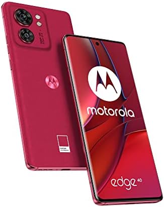 Motorola edge 40 (Display curvo OLED 6.55” FHD+ 144Hz, Camera 50(f/1.4)+13MP, Caricatore 68W in confezione, Batteria 4400mAh, IP68, 8/256GB, 5G, Dual SIM, NFC, Android 13, Cover inclusa) Viva Magenta