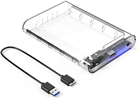 ORICO 3.5 Inch USB 3.0 External SATA III Hard Drive Enclosure Caddy with UASP for SATA 6 Gbps – Clear Case