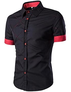 Sommer Slim Fit T-Shirt für Herrent, Amlaiworld Kurzarm T-Shirt Turn-Down Kragen