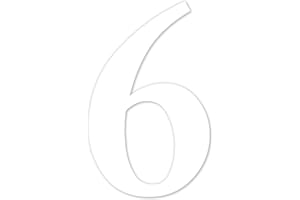 ISECUR Autocollant numéro 6 en blanc - Hauteur 10 cm - Numéro de maison autocollant - Chiffre à coller pour l'extérieur, boîte aux lettres, porte - Résistant aux intempéries - KFZ_463_6
