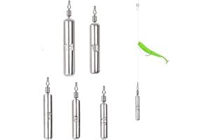 Taicols 25 Set Poids de Pêche en Plomb Argent 3.5g, 5g, 7g, 10g, 14g pour Pêche en Eau Douce et Salée, Drop Shot, Goutte ou Balle