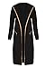 Ladies Open Front Hood Zip Pocket Cape Cardigan Womens Elbow Patch Duster Coat