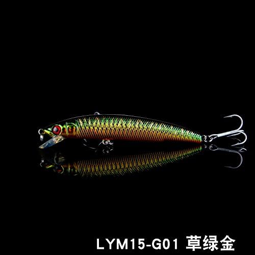 LLZJPYG Asian bait light sea water Mino imported hooks long-distance 19 grams perch Cichlid bonito lures, LYM15-G01 grass green gold
