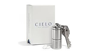 Cielo Slate Collection - große duale wasserdichte Pillendose als Schlüsselanhänger (Edelstahl)