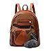 Produktbild ZHAOSHUNAN Rucksack Kleiner Rucksack Dame Reisetasche Haarball Blatt Anhänger Pu Umhängetasche