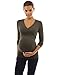 PattyBoutik Mama V Neck Crossover Empire Waist Ruched Maternity Nursing Tunic Knit Top (Green 8/10)