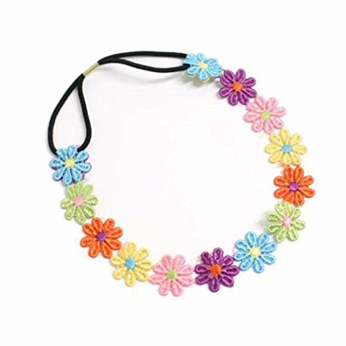 Amcool Baby Mädchen Bestickt Blumen Niedlich Elastisch Haarband