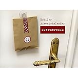 SET Mobiler Adventskalender zum Befüllen und Aufhängen mit 24 Papiertüten, Aufklebern, Saugnapf, Set SONDERPREIS