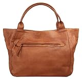 100 % echtes Leder X-ZONE Shopper Echt Leder cognac Damen - 020380