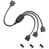 Ropcomp PC Kasa ve LED Aydınlatma i&ccedil;in 3 &Ccedil;ıkışlı 4-Pin RGB Splitter