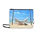 Produktbild EIJODNL Weiße Hängematte über dem Strandmuster Benutzerdefinierte hochwertige Nylon-dünne Clutch-Tasche Umhängetasche mit Umhängetasche