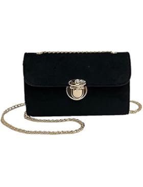 Damen Mode Samt Umhängetasche Elegant Metallgriff Abendtasche Kuriertaschen Citytasche