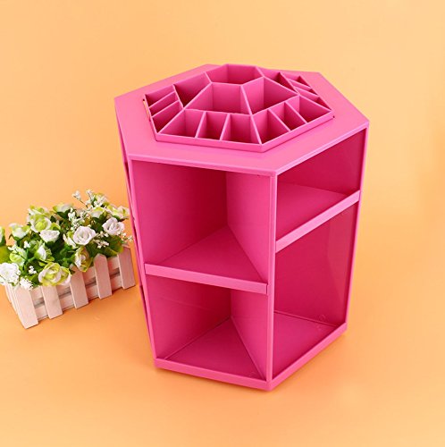 ★ Make Up / Kosmetik Organizer ★ 360 Grad drehbar ★ Kein Aufbau notwendig! ★ (Pink, Schwarz, Weiß) - 3