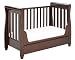 Babymore Eva Sleigh Cot Bed Dropside with Drawer (Dark Brown)