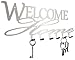 Produktbild Schlüsselbrett / Hakenleiste * Welcome Home * - Schlüsselboard, Schlüsselleiste, Metall - 6 Haken (silber)