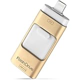USB Flash Drive HD U-disk Lightning data for iPhone/iPad/iPod micro usb interface flash drive for PC/MAC 16G/32G/64G (16G, Gold)