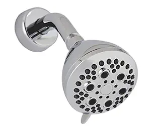 KYOTO HS255 TIMO ABS CP MULTIFLOW HEAD SHOWER FOR BATHING & BATHROOM CLEANING WITH BRASS HOLDER AND 1.5 MTR 304 GRADE STAINLESS STEEL EXTRA HEAVY FLEXIBLE PIPE