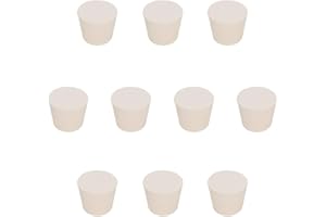 stonylab Bouchons en Caoutchouc, 10 Paquets 7# - 28mm x 37mm x 30mm - Blanc Joint Fuselé de Lab, Convient à tous les flacons Erlenmeyer stonylab/Labasics