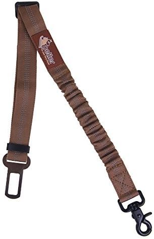 Premium Quality Bungee Pet Car Seat Belt By Petter - Elastic Bungee Safety Shock Absorber With Metal Carabiner - Durable & Adjustable With Clasp-On Clamp - Ideal Gift For Pet Owners
