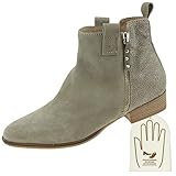  Donna Carolina Damenschuhe Damenstiefel Stiefelette Oregon Deserto Grau 33743044003 + Schuhputz Handschuh (41 EU)