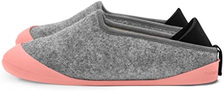 Mahabis Larvik Light Grey Classic Slippers with Rjukan Red sole in size 5 UK Men / 6 UK Women