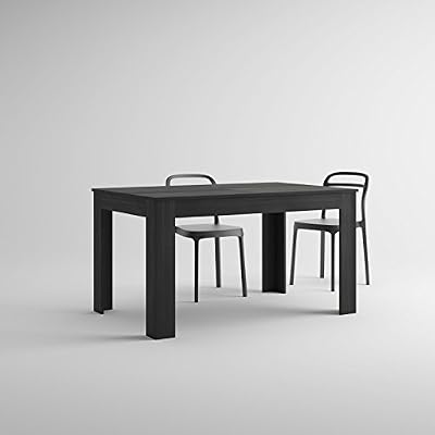 Mobili Fiver Table Extensible de Cuisine Pin Noir Easy