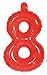 Produktbild Zahl 8, aufblasbarer Infletter in rot, 35cm hoch, mit Ventil, wiederverwendbar
