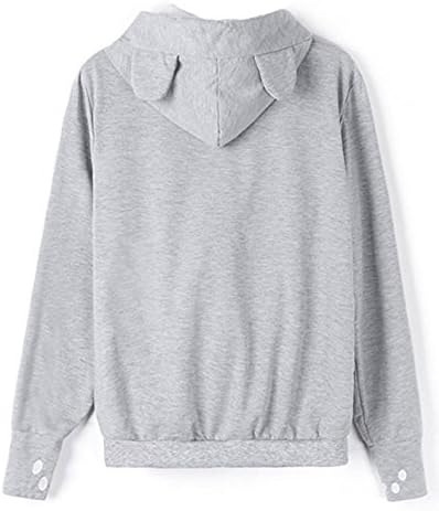 Soft Plush Cat Ear Big Kangaroo Pouch Hoodie Long Sleeve Pet Cat Dog Holder Carrier Pull Over Sweatshirt (XL)