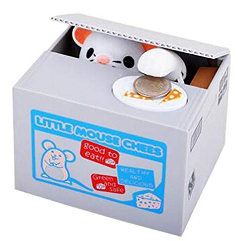 Calico Cat Child Piggy Bank Guardar diseño de Moneda Cute Funny Animal Stealing Money Box Storage Child Gift (Mouse Pattern)