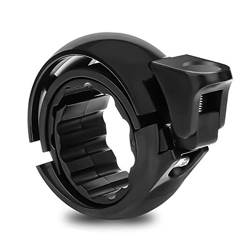 Simpeak Sonnette de Vélo, Alliage d'aluminium Mini Bike Bell, Cloche de vélo Adulte/Jeune (22.2mm-31.8mm), Noir