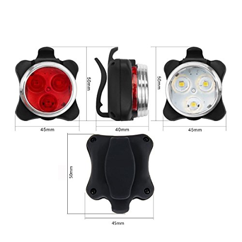 USB Aufladung Fahrrad Vorderlicht Rücklicht LED Abnehmbar Fahrradlicht Blinken Lampen Beleuchtungsset - 2