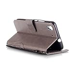 Cozy Hut Handyhülle/Lederhülle / Ledertasche / Hülle / Case / Cover / Etui / Tasche Muster Bunt Schutzhülle für Huawei Y6 / Honor 4A Hüllen, PU Leder Intarsien Bling Kristall Glitzer Strasssteine Strass Diamant Prägung Blumen Schmetterling Design Protection Schutz Flip Case Wallet Cover Bookstyle Tasche Hülle Silikone Back Handyhülle mit Standfunktion Magnetverschluss Credit Card Slot Schutzhüllen für Smartphone Huawei Y6 / Honor 4A Handyhüllen – grau - 7