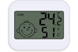 GENERIC Room Thermometer, Indoor Thermometer Hygrometer,Room Temperature and Humidity Meter With Digital Display to Monitor House Home Office Nursery Bedroom Baby Room Car (1 Pcs)