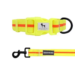 Heads Up for Tails Waterproof Collar & Leash Set for Dogs - Yellow - M
