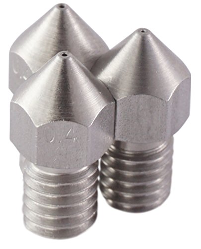 3DFreunde 3 Stk. 0,3mm + 2 * 0,4mm präzisions Edelstahl MK8 Makerbot RepRap Anet A8/A6 Extruder Hotend Druckkopf Düse für 1.75mm Filament 3D Drucker (Nozzle) stainless steel M6 - 2