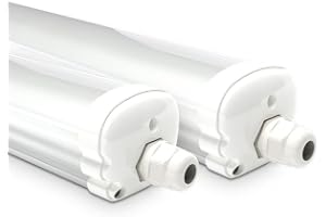 HOFTRONIC - 2x LED Armatur 150 cm - IP65 vattentät - 48W 5760 Lumen - 4000K Neutralvit - Länkbar - IK07 - Lysarmatur Lysrör