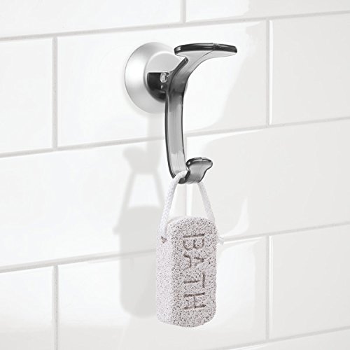 iDesign-22956EU-Crochet--Ventouse-Metro-Ultra-Power-Lock-Suction-Rustproof-Aluminum-pour-Salle-de-Bain-FumArgent-Plastique-SmokeSilver-574-x-848-x-1112-cm