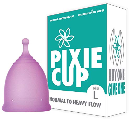 Pixie Menstrual Cup Nº 1 para más cómodo copa menstrual y Mejor Remoción Stem Todas las demás marcas cada taza de adquirirse uno se le da a una mujer necesitada grande