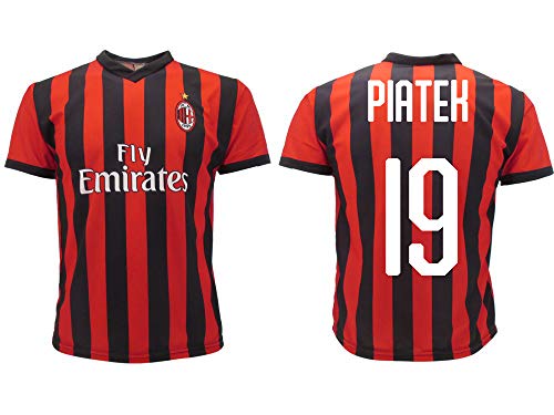 Camiseta Jersey Futbol Milan Piatek 19 Replica Oficial Autorizado 2018-2019 Niños (2,4,6,8,10,12 año) Adultos (Small, Medium, Large, Xlarge) (Medium)