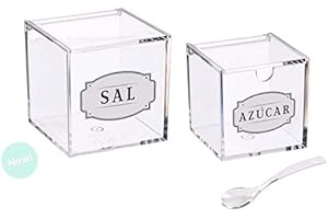 D,casa - Salero y azucarero de Cocina acrilico diseño Sal Y Azucar