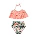 Produktbild Trada 2pcs Kleinkind-Baby-Mädchen-Rüschen-Badebekleidung, die Bikini-gesetzte Ausstattungs-Badeanzug badeten Kinder Baby MädchenTop Slip Stirnband Set Bademode Bikini Tankini Sommer (92, Rosa)