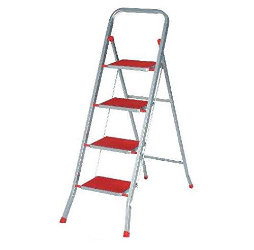 Preisvergleich Produktbild Leiter Hocker leicht 4 Stufen rutschfeste Gummi Boden fra017